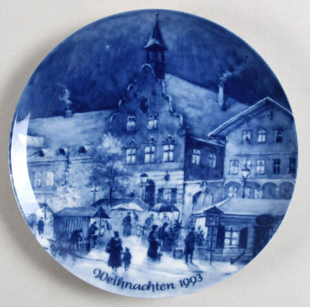 German Christmas Plates Christmas Eve In Dachau - No Box