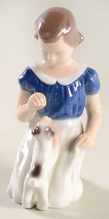 Children with Animals Girl With Puppy - No Box