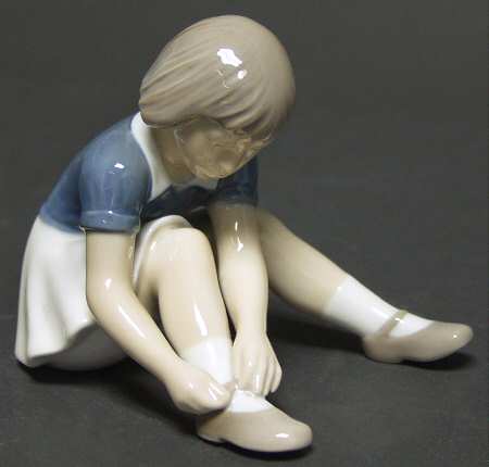 Children Girl Buttoning Shoe - No Box