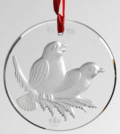 Bing & Grondahl Crystal Ornament Two Turtledoves - No Box