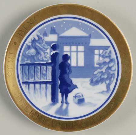 Christmas-Centennial Jubilee Miniature Plates 1919-Outside The Lighted Window - Boxed
