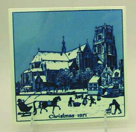 Blue Delft Christmas Tile St Laurens Church - Boxed