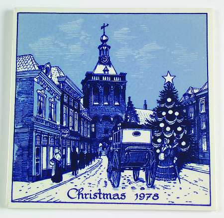 Blue Delft Christmas Tile Binnenpoort Gate - No Box