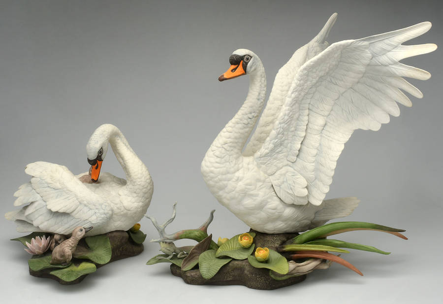 Boehm Birds Mute Swan-Pair - No Box