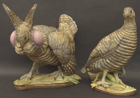 Boehm Birds Lesser Prairie Chickens-Pair - No Box
