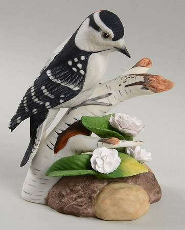 Boehm Birds Downy Woodpecker W/Cherry Blossom - No Box