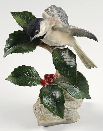 Boehm Birds Chickadee With Holly - No Box
