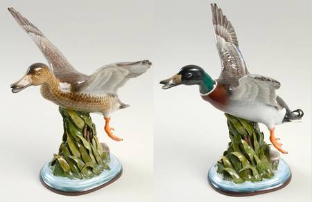Boehm Birds Mallard Pair-Leaves Applied - No Box