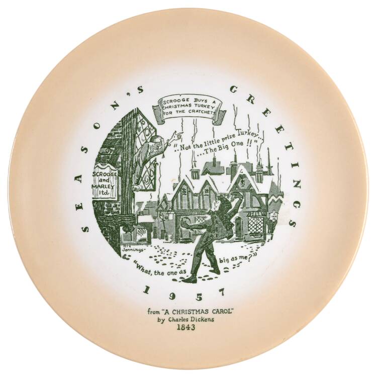 Christmas Season's Greeting-Scrooge-Green - No Box