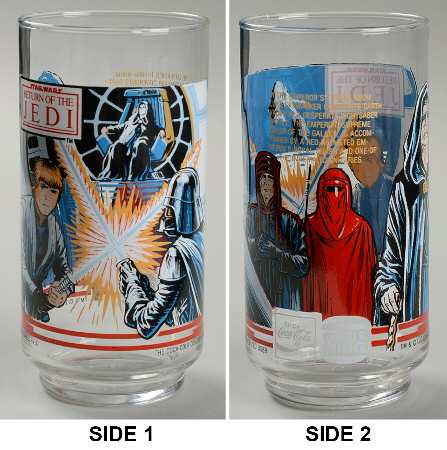 Return of The Jedi Glassware Luke Skywalker & Darth Vader - No Box