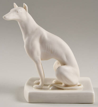 Belleek Figurines Greyhound-Ears Up - No Box