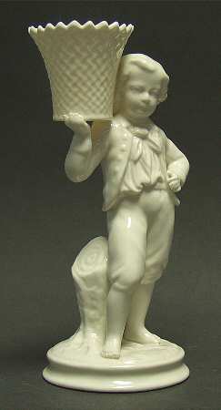 Belleek Figurines Boy Basket Carrier - No Box