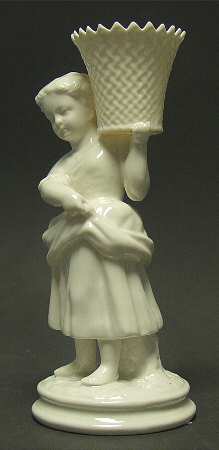 Belleek Figurines Girl Basket Carrier - No Box