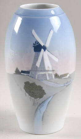 Bing & Grondahl Vase Windmill Scene Vase - No Box