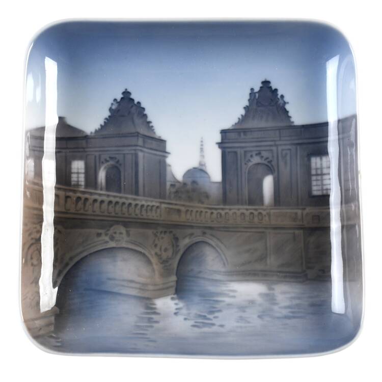 Bing & Grondahl Giftware Square Tray-Bridge Scene - No Box