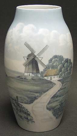 Bing & Grondahl Vase Windmill Scene Vase - No Box