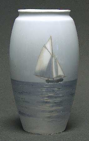 Bing & Grondahl Vase Sailboat Seascape Vase - No Box