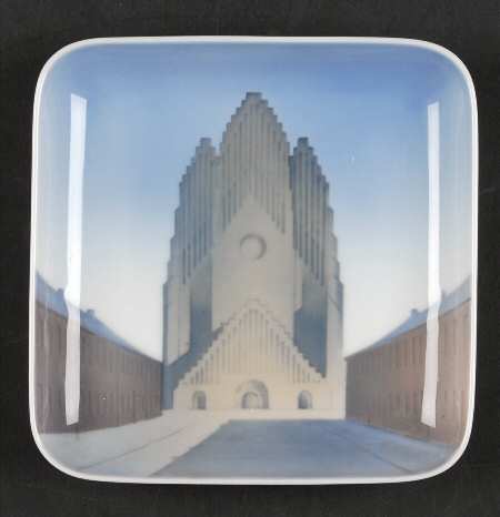 Bing & Grondahl Giftware Grundtvigs Church-Square Tray - No Box