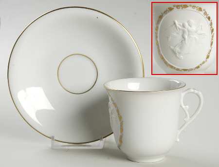 Bing & Grondahl Giftware Embossed Angel Cup And Saucer - No Box