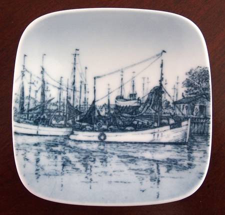 Bing & Grondahl Giftware Plaquette-Fiskerkuttere - No Box