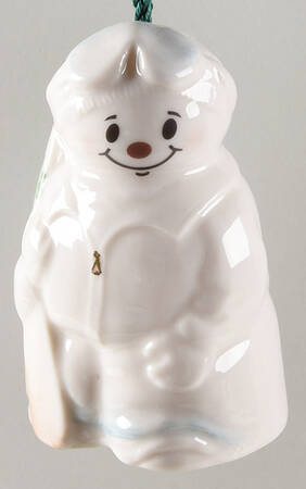 Snowman-Bell-Ornament Snowman Snowboarding - No Box