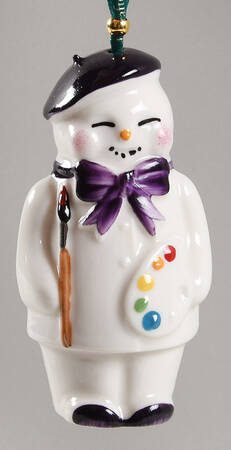 Snowman-Bell-Ornament Artist Snowman - Boxed