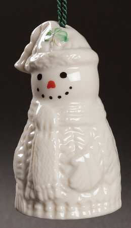Snowman-Bell-Ornament by Belleek Pottery (Ireland)
