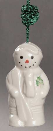 Snowman-Bell-Ornament Skiing Snowman - No Box
