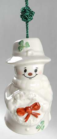 Snowman-Bell-Ornament Snowman With Wreath - Boxed