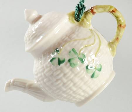 Belleek Christmas Ornament Teapot - Boxed