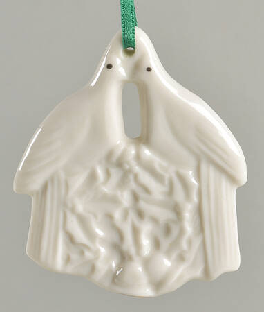 Belleek Christmas Ornament Two Doves - Boxed