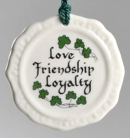 Belleek Christmas Ornament Claddagh/Love-Friendship-Loyalty - No Box