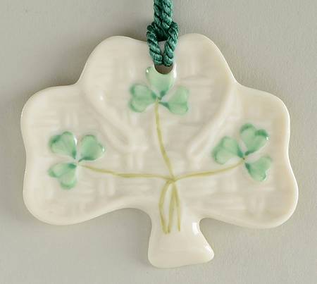 Belleek Christmas Ornament Kylemore Shamrock Ornament - No Box