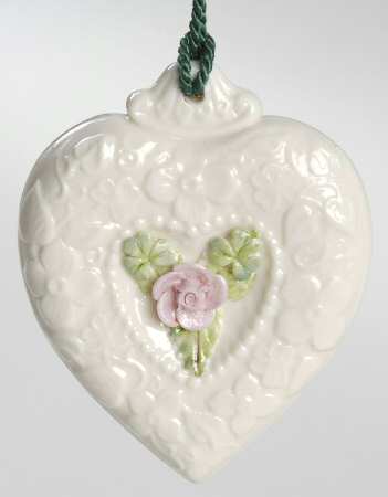 Belleek Christmas Ornament Heart - Boxed