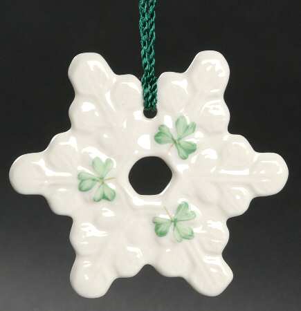 Belleek Christmas Ornament Snowflake Ornament - Boxed