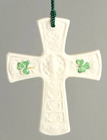 Belleek Christmas Ornament St Patricks Cross - Boxed