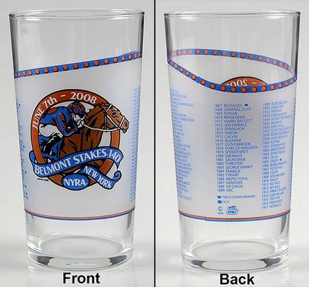 Belmont Stakes Glassware 2008-140th Running - No Box