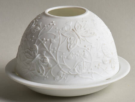 Bernardaud Lithophane Candle Votive Butterflies In Flight - No Box