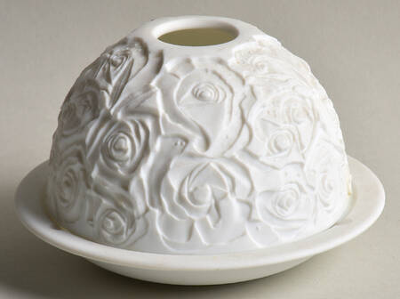 Bernardaud Lithophane Candle Votive Bouquet Of Roses - With Box