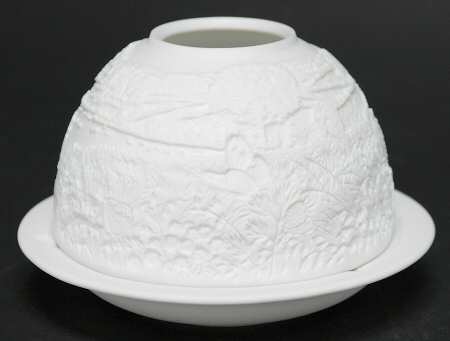 Bernardaud Lithophane Candle Votive Butterflies - Boxed