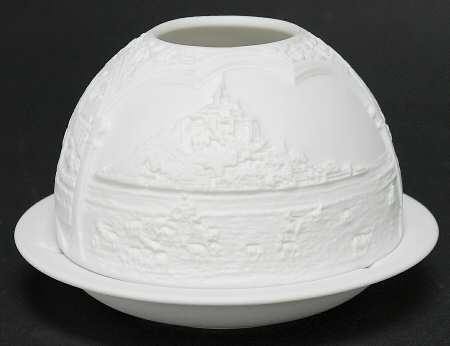 Bernardaud Lithophane Candle Votive Mont Saint Michel - Boxed