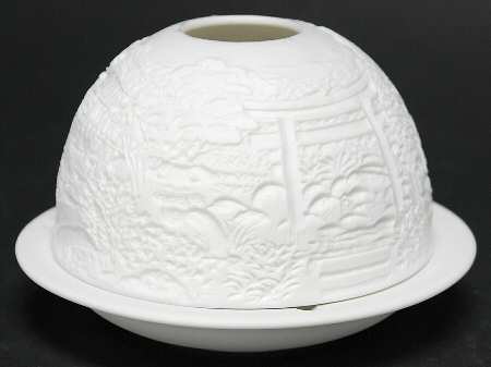 Bernardaud Lithophane Candle Votive Japanese Garden - No Box