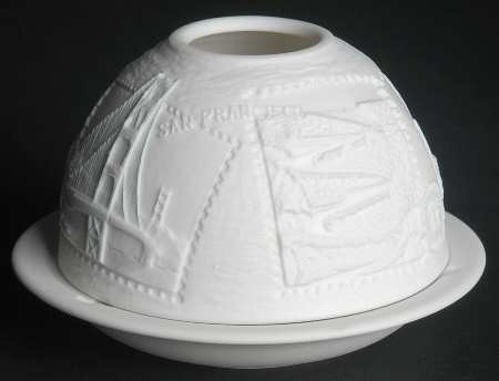 Bernardaud Lithophane Candle Votive San Francisco - No Box