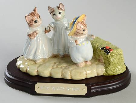 Beatrix Potter Annual Tableau Figurine Mittens, Tom Kitten & Moppet-Bp8c - No Box