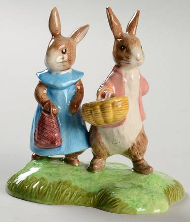 Beatrix Potter Annual Tableau Figurine Flopsy & Benjamin Bunny-Bp11b - Boxed