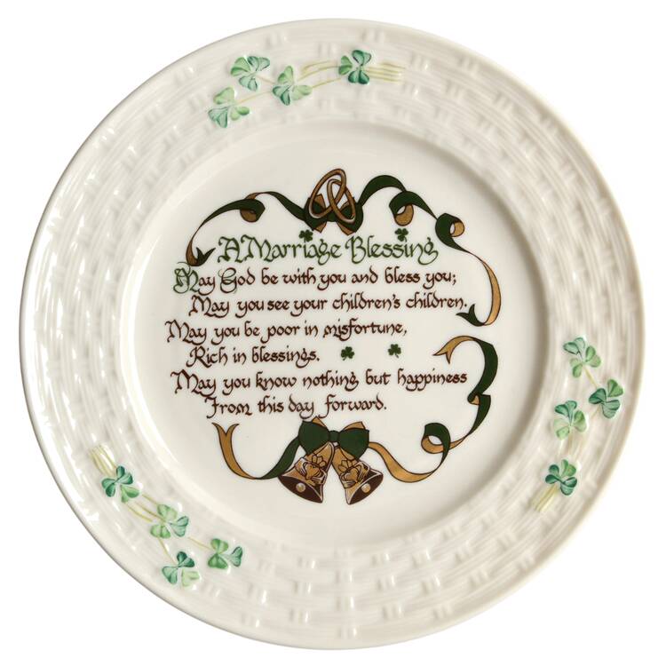 Belleek Pottery Plates A Marriage Blessing - Boxed