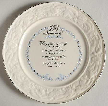 Belleek Pottery Plates 25th Anniversary Plate - No Box