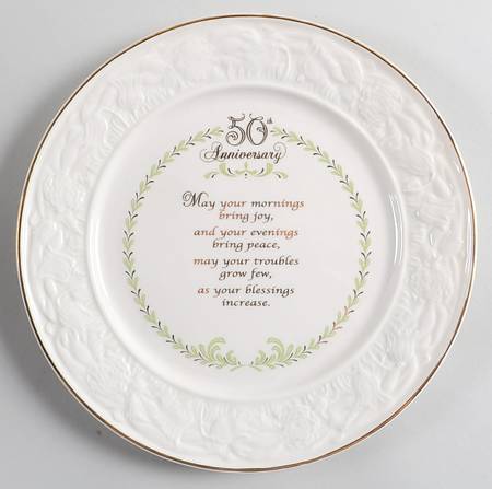 Belleek Pottery Plates 50th Anniversary Plate - Boxed