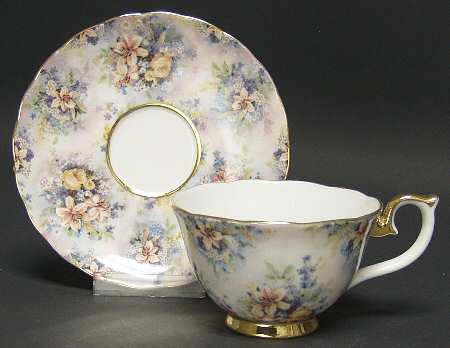 Lena Liu's Glorious Chintz-Cup &amp; Saucers by Bradford Editions