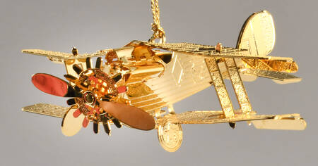 Baldwin Christmas Ornament Biplane - Boxed